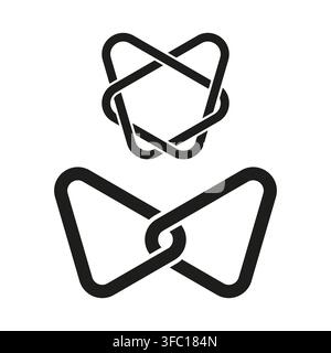 Triangle knot infinity vector set features geometric interlace loop. It represents creative abstract ornament. eps 10 Stock Vector