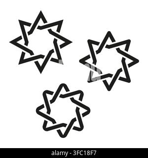 Star knot infinity vector set features geometric polygon loop. It represents creative abstract ornament. eps 10 Stock Vector