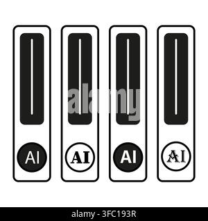 Slider switch ai vector set features smart technology control. It represents creative artificial intelligence. eps 10 Stock Vector
