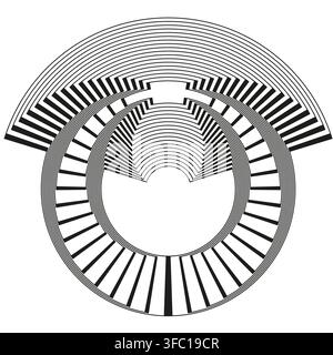 Circle arch dial vector shape features geometric segmented pattern. It represents creative abstract layout. Stock Vector