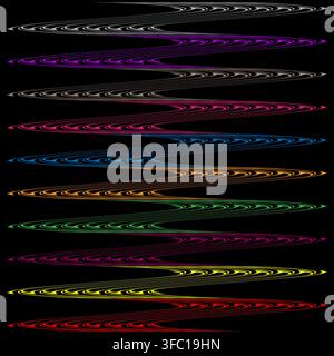 Neon colorful thin wave line audio frequency spectrum Stock Vector