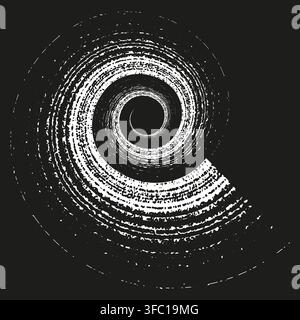 Spiral swirl grunge vector shape features rough abstract vortex. It represents creative paint texture. Stock Vector