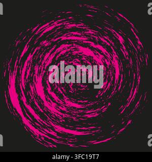 Swirl splash vortex vector shape features pink grunge pattern. It represents creative paint splatter. Stock Vector