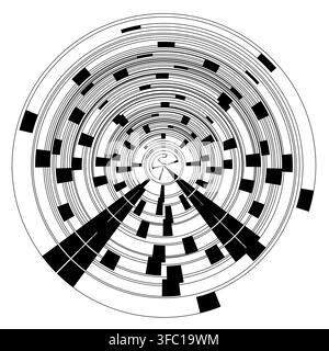 Circular tech ring target with black vector graphic Stock Vector