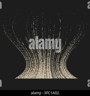 Particle tunnel funnel vector shape features dotted sand pattern. It represents creative magic flow. Stock Vector