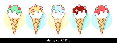 Ice cream scoop, popsicle set Stock Vector