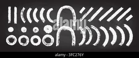 Hand-painted brush arches create flowing curves vector illustration set. Stock Vector