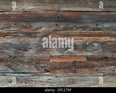Weathered wood texture from an old wooden house Stock Photo