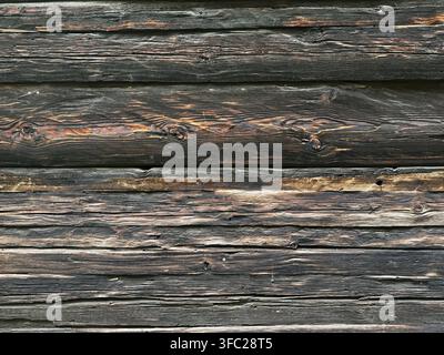 Weathered wood texture from an old wooden house Stock Photo