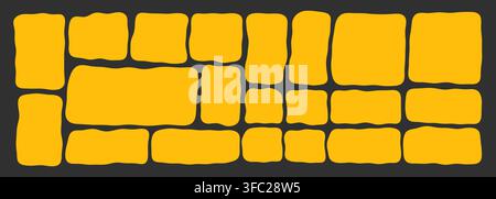 Organic wavy rectangle border with fluid edges vector illustration set. Stock Vector