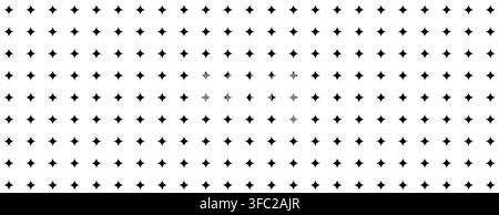Fading stars shape pattern. Abstract small sparkles background. Black and white spark halftone wallpaper for graphic design, poster, medical banner. T Stock Vector