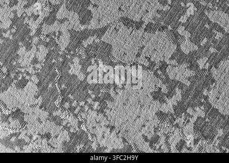 Abstract grey jacquard fabric texture with metallic threads and detailed woven pattern Stock Photo