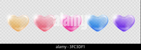 Colorful Heart Soap Bubbles Isolated Stock Vector