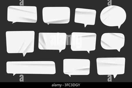 Speech Bubble Set With Soft Folded Highlights Stock Vector