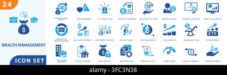 warehouse logistics icon set collection for supply chain management, cargo storage, order fulfillment, shipping, inventory control, and distribution p Stock Vector