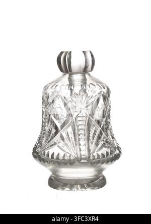 Vintage cut crystal decanter with stopper isolated on white background Stock Photo