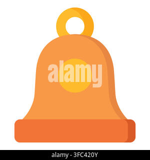 Notification bell icon with flat design symbolizing alerts, reminders, and important messages Stock Vector