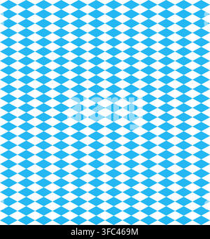 Seamless Oktoberfest Beer Festival Celebration Pattern with Blue and White colors Bavaria flag. Vector illustration Stock Vector