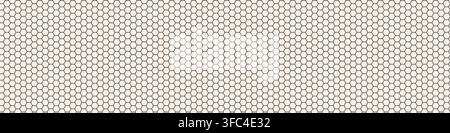 Seamless lace mesh pattern. Delicate black openwork net with small hexagonal cells on warm cream background. Vector design for fabric, wallpaper Stock Vector