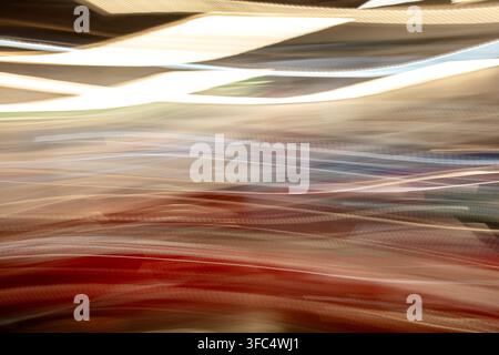 Colourful blue motion blur implying speed and rapid movement with dynamic flowing light trails Stock Photo