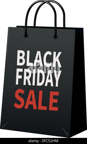 Black Friday Sale Shopping Bag Stock Vector