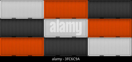 Realistic corrugated metal textured cargo wall container background. Siding cargo container bg. Industry line sea transportation. Vector illustration Stock Vector