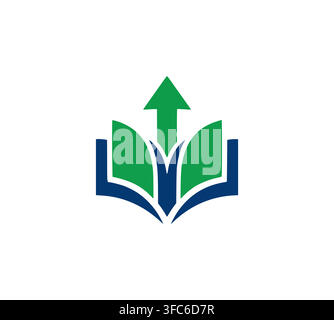Educational Growth Arrow Logo Vector Design Stock Vector