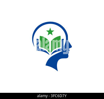 Academic Mind Star Book Logo Vector Stock Vector