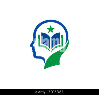 Education Mind Knowledge Logo Design Vector Template Stock Vector