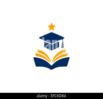 Academic Excellence Graduation Book Logo Vector Stock Vector