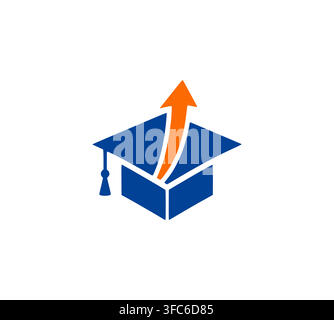 Graduation Cap Growth Logo Vector Concept Stock Vector
