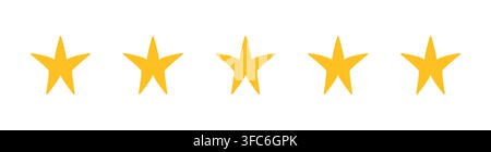 Customer feedback ranking details. Five star rating yellow elements. Stock Vector