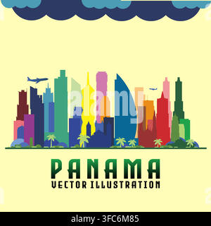 Panama City Skyline Vector Illustration Stock Vector