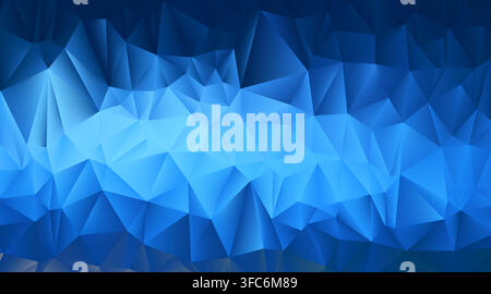 Blue triangle background. Winter Christmas bg. Blue low poly Stock Vector