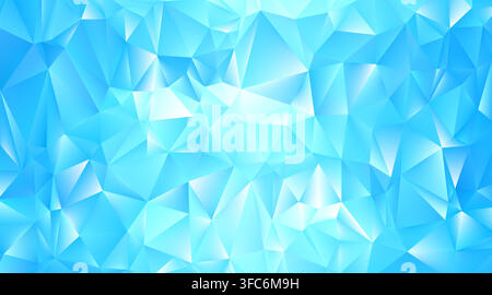 Blue triangle background. Winter Christmas bg. Blue low poly Stock Vector