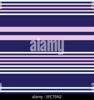 Navy Pink Horizontal Striped seamless pattern design for fashion and home textiles, graphics and backgrounds Stock Vector