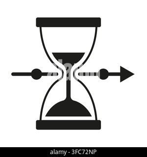 Hourglass timeline vector shape features simple process line. It represents creative data sign. eps 10 Stock Vector