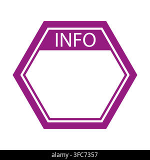 Info blank label sign frame template purple vector shape. eps 10. Stock Vector