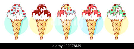 Ice cream scoop, popsicle set Stock Vector