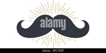 Black mustache. Classic mustache sign art Stock Vector