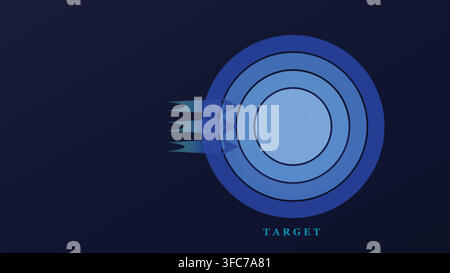 Target Goal Strategy with Multiple Arrows and Circular Bullseye for Business Success and Achievement Stock Vector
