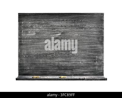 Old retro school blackboard isolated on white background with clipping path Stock Photo