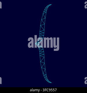 Bracket low poly triangulation triangulated polygonal electric cyan blue vibrant aqua neon color vector illustration image outline contour line style Stock Vector