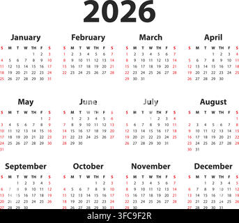 2026 calendar vector template on geometric background Stock Vector ...