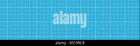 Seamless cross grid on blue surface. Squared blueprint paper with white intersection marks. FUI science backdrop. Vector pattern for engineering desig Stock Vector