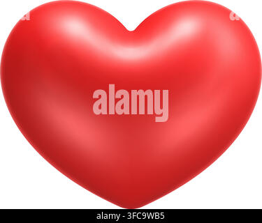 3d red hearts realistic vector icon Stock Vector
