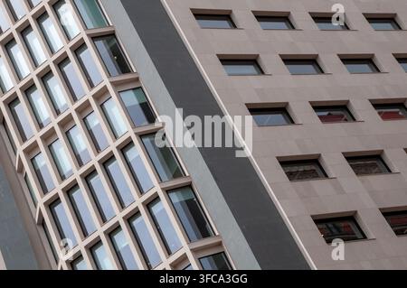 Architecture of the facade of a Valencian building. Architectural detail. Spain. Stock Photo