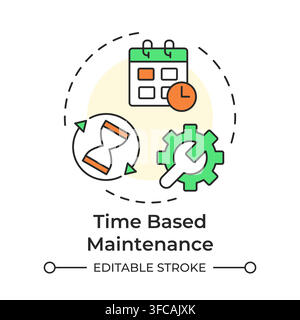 Time based maintenance multi color concept icon Stock Vector