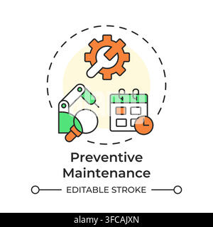 Preventative maintenance multi color concept icon Stock Vector