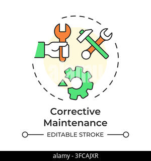 Corrective maintenance multi color concept icon Stock Vector